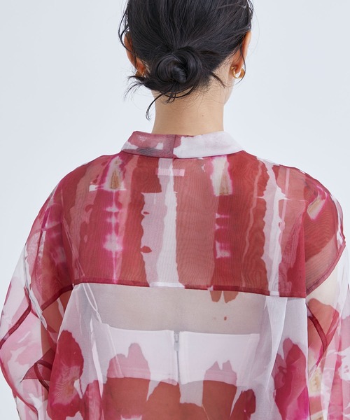 【未使用】TELMA 花柄プリント シャツ 長袖 TELMA/テルマ】Printed Chiffon Shirt/プリントシフォンシャツ