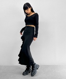 LVEU.（ラブユ.）の「【LVEU.】レースアップアシンメトリーフリル