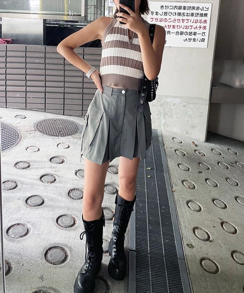 SPIRALGIRL(スパイラルガール)の「ハーフZIPアメスリニットトップス(ニット/セーター・レディース・ベージュ系/ブラック系/ブラック・FREE)」の13枚目の写真