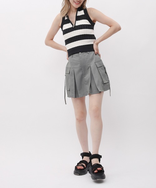 SPIRALGIRL(スパイラルガール)の「ハーフZIPアメスリニットトップス(ニット/セーター・レディース・ベージュ系/ブラック系/ブラック・FREE)」の15枚目の写真