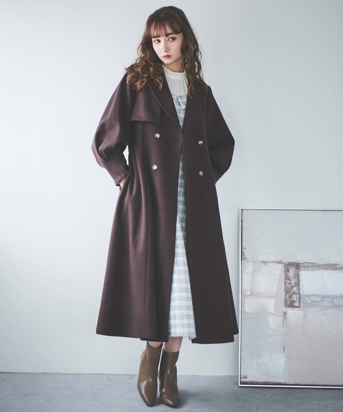 31 Sons de mode（トランテアン　ソン　ドゥ　モード）の「ライトジャージーメルトントレンチコート（トレンチコート・レディース・グリーン/ライトグレー/ブラウン・36/38）」の13枚目の写真