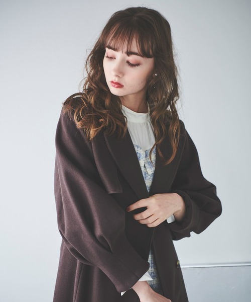 31 Sons de mode（トランテアン　ソン　ドゥ　モード）の「ライトジャージーメルトントレンチコート（トレンチコート・レディース・グリーン/ライトグレー/ブラウン・36/38）」の16枚目の写真