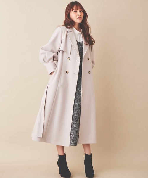 31 Sons de mode（トランテアン　ソン　ドゥ　モード）の「ライトジャージーメルトントレンチコート（トレンチコート・レディース・グリーン/ライトグレー/ブラウン・36/38）」の18枚目の写真