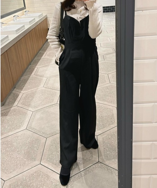 AMELY（エミリー）の「ダブルストラップサロペット（サロペット/オーバーオール・レディース・ベージュ/ブラック/ダークブラウン/ネイビー・M/L）」の22枚目の写真