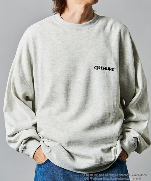 SNIDEL グレムリン　プリント グレー スウェット GREMLINS】別注 グレムリン ロックフォト オーバーサイズ