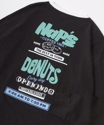 古着風 ヴィンテージカフェ 袖 バックプリント オーバーサイズ ロンT 長袖Tシャツ トップス レディース メンズ