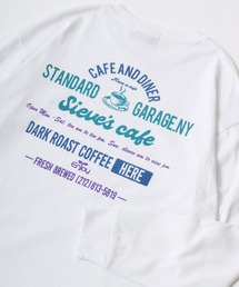 古着風 ヴィンテージカフェ 袖 バックプリント オーバーサイズ ロンT 長袖Tシャツ トップス レディース メンズ