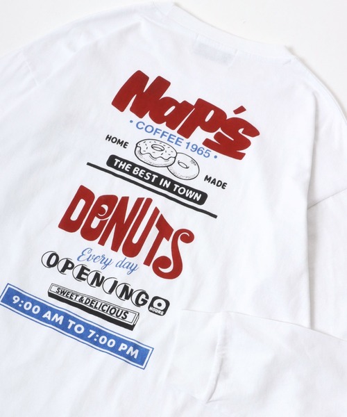 MRU(エムアールユー)の「古着風 ヴィンテージカフェ 袖 バックプリント オーバーサイズ ロンT 長袖Tシャツ トップス レディース メンズ(Tシャツ/カットソー・レディース・ブラック/ホワイト系その他/スミクロ/ホワイト/アッシュグレー/グレー系その他/グレー系その他3/グレー系その他2/ホワイト系その他3/ブラック系その他2/ブラック系その他/ホワイト系その他2・L/LL/M)」の3枚目の写真