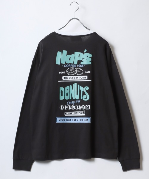 セール】古着風 ヴィンテージカフェ 袖 バックプリント オーバーサイズ