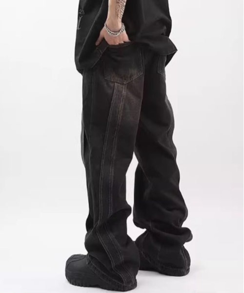 COYSEIO ルーズフィット ワークパンツ ブラック LOOSE FIT DESIGN DENIM/ルーズフィットデザインデニム（デニム