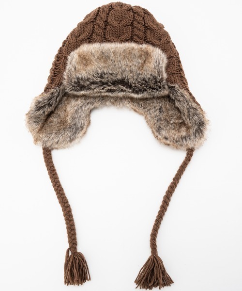 BILLABONG（ビラボン）の「BILLABONG/ビラボン キャップ トラッパー TRAPPER KNIT CAP BD014-910（キャップ・レディース・ブラック/ベージュ/ブラウン・FREE）」の2枚目の写真