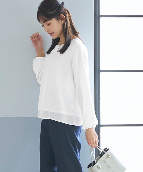 coca(coca)(コカ)の「インナー付きパールブラウス(シャツ/ブラウス・レディース・ライトグレー/ホワイト・L/M)」の11枚目の写真