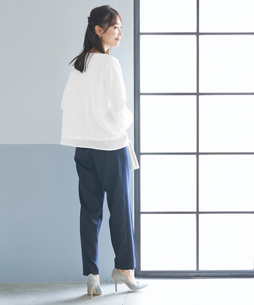coca(coca)(コカ)の「インナー付きパールブラウス(シャツ/ブラウス・レディース・ライトグレー/ホワイト・L/M)」の12枚目の写真