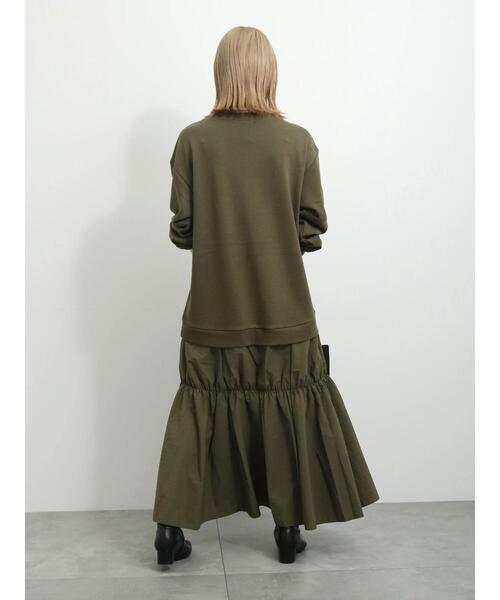 Samansa Mos2 blue（サマンサモスモスブルー）の「裏毛ドッキングワンピース（ワンピース・レディース・カーキ/ブラック/チャコールグレー・F）」の15枚目の写真