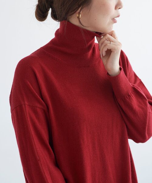 le.coeur blanc(ルクールブラン)の「ウォッシャブルウールワイドタートル(ニット/セーター・レディース・ブラック/レッド/グレー・38)」の13枚目の写真