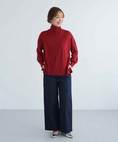 le.coeur blanc(ルクールブラン)の「ウォッシャブルウールワイドタートル(ニット/セーター・レディース・ブラック/レッド/グレー・38)」の11枚目の写真