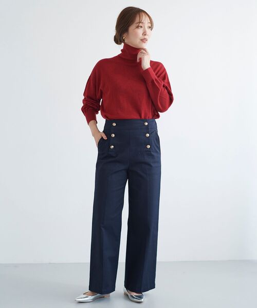 le.coeur blanc(ルクールブラン)の「ウォッシャブルウールワイドタートル(ニット/セーター・レディース・ブラック/レッド/グレー・38)」の9枚目の写真