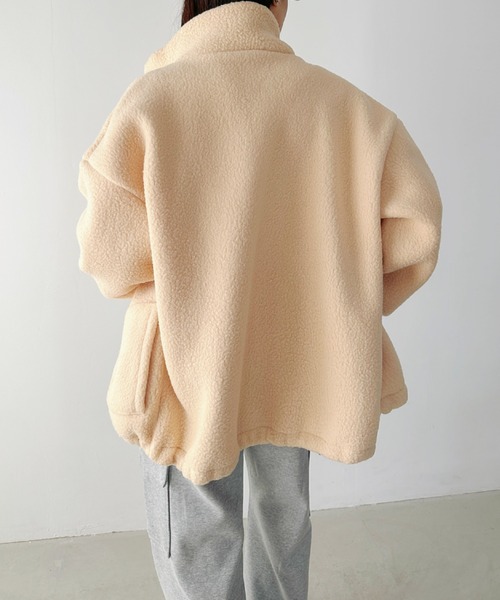 CLEA(クレア)の「ボアフリースハイネックジップアップブルゾン(ブルゾン・レディース・アイボリー/ブラウン・FREE)」の19枚目の写真