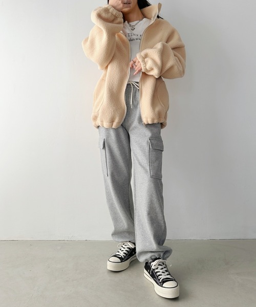 CLEA(クレア)の「ボアフリースハイネックジップアップブルゾン(ブルゾン・レディース・アイボリー/ブラウン・FREE)」の21枚目の写真