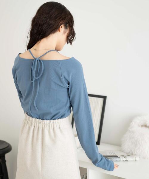 WEGO（ウィゴー）の「WEGO/ネックデザインロンT（Tシャツ/カットソー・レディース・オフホワイト/サックスブルー・FREE）」の17枚目の写真