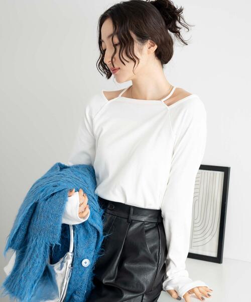 WEGO（ウィゴー）の「WEGO/ネックデザインロンT（Tシャツ/カットソー・レディース・オフホワイト/サックスブルー・FREE）」の21枚目の写真