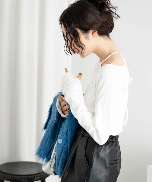 WEGO（ウィゴー）の「WEGO/ネックデザインロンT（Tシャツ/カットソー・レディース・オフホワイト/サックスブルー・FREE）」の22枚目の写真