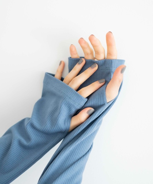 WEGO（ウィゴー）の「WEGO/ネックデザインロンT（Tシャツ/カットソー・レディース・オフホワイト/サックスブルー・FREE）」の6枚目の写真