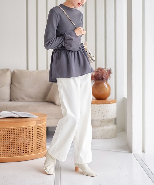 セール】[ 裏起毛 ] 防風裏ファーストレートタックパンツ（その他