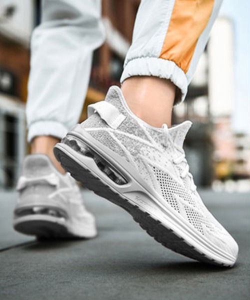 SVEC（シュベック）の「エアクッション レースアップ ローカット ランニングシューズ（スニーカー・メンズ・ホワイト/ブルー/ブラック・44/43/42/45/46/40/41/39）」の6枚目の写真