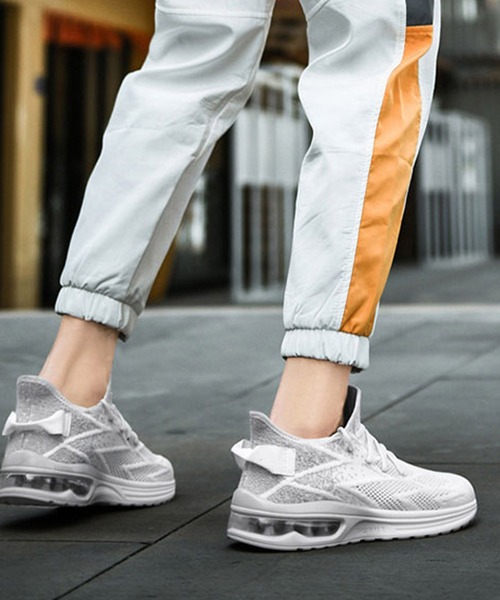 SVEC（シュベック）の「エアクッション レースアップ ローカット ランニングシューズ（スニーカー・メンズ・ホワイト/ブルー/ブラック・44/43/42/45/46/40/41/39）」の5枚目の写真