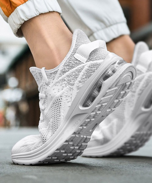 SVEC（シュベック）の「エアクッション レースアップ ローカット ランニングシューズ（スニーカー・メンズ・ホワイト/ブルー/ブラック・44/43/42/45/46/40/41/39）」の7枚目の写真