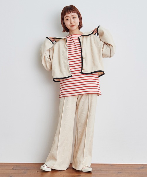CHILD WOMAN(チャイルドウーマン)の「お花ダブルジャカード パンツ(その他パンツ・レディース・キナリ/ネイビー・FREE)」の18枚目の写真