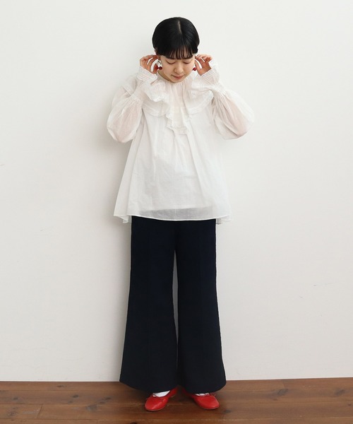 CHILD WOMAN(チャイルドウーマン)の「お花ダブルジャカード パンツ(その他パンツ・レディース・キナリ/ネイビー・FREE)」の13枚目の写真