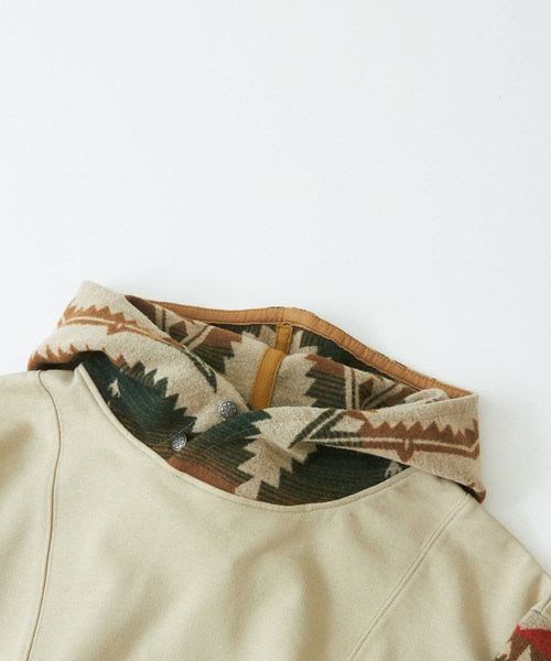 CUBE SUGAR（キューブシュガー）の「スウェット×ジャガードプルオーバーパーカー（パーカー・レディース・ナチュラル/ブラック/カーキ・M）」の15枚目の写真