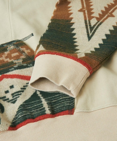 CUBE SUGAR（キューブシュガー）の「スウェット×ジャガードプルオーバーパーカー（パーカー・レディース・ナチュラル/ブラック/カーキ・M）」の17枚目の写真