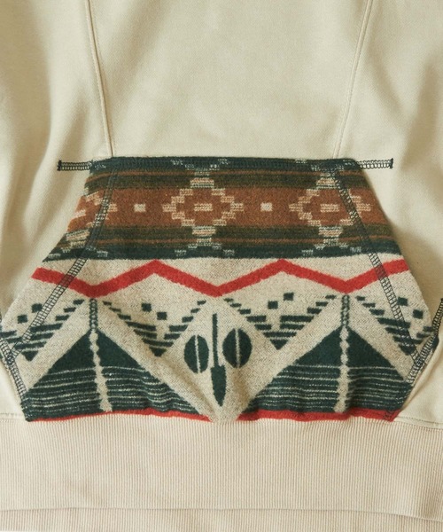 CUBE SUGAR（キューブシュガー）の「スウェット×ジャガードプルオーバーパーカー（パーカー・レディース・ナチュラル/ブラック/カーキ・M）」の18枚目の写真