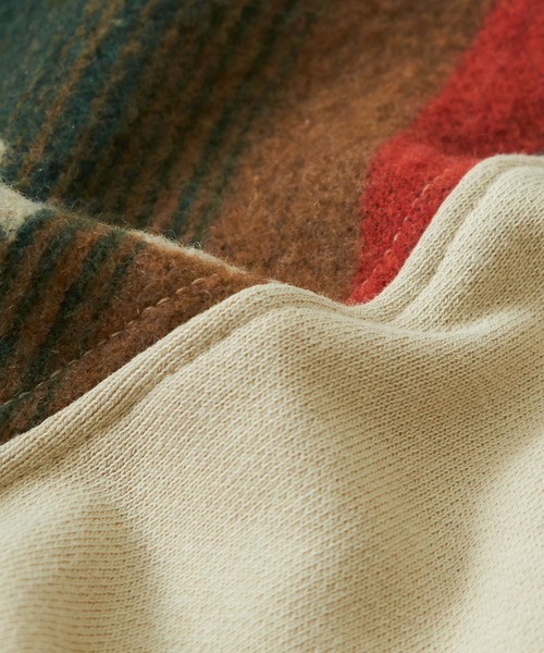 CUBE SUGAR（キューブシュガー）の「スウェット×ジャガードプルオーバーパーカー（パーカー・レディース・ナチュラル/ブラック/カーキ・M）」の21枚目の写真