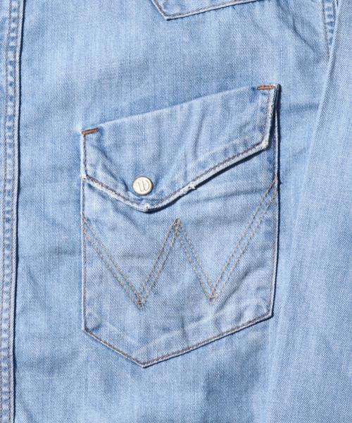 Wrangler（ラングラー）の「＜METAPHORE x Wrangler＞∴ ICE N/C SHT/シャツ◆（シャツ/ブラウス・メンズ・ライトブルー・1/3/2）」の3枚目の写真