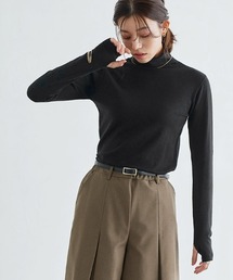 ハイネック指穴ニット