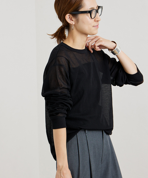 FRAMeWORK（フレームワーク）の「シアーワッフルロンT（Tシャツ/カットソー・レディース・ブラック/ホワイト・FREE）」の10枚目の写真