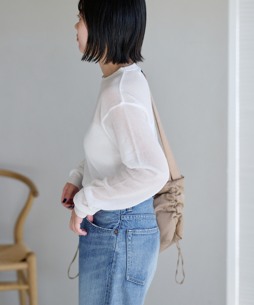 FRAMeWORK（フレームワーク）の「シアーワッフルロンT（Tシャツ/カットソー・レディース・ブラック/ホワイト・FREE）」の20枚目の写真