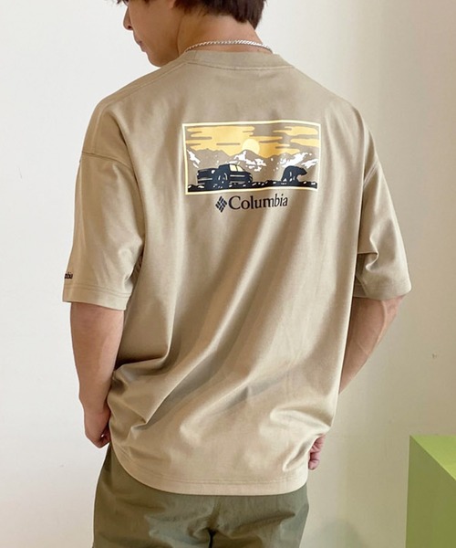 Columbia（コロンビア）の「【ムラサキスポーツ限定】columbia/コロンビア オーバーサイズTシャツ 半袖T UVケア バックプリント PM4502（Tシャツ/カットソー・メンズ・ベージュ系その他2/ホワイト×グレー/ブラック×ブルー/ブラック×グレー/ホワイト系その他/ベージュ系その他/カーキ系1/カーキ系・M/XL/L）」の6枚目の写真