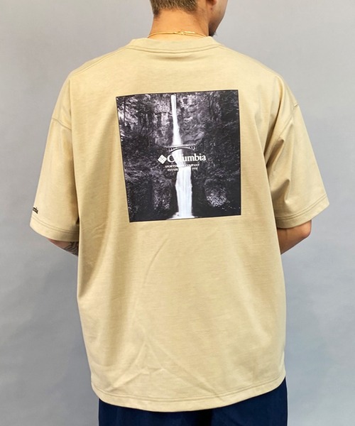 Columbia（コロンビア）の「【ムラサキスポーツ限定】columbia/コロンビア オーバーサイズTシャツ 半袖T UVケア バックプリント PM4502（Tシャツ/カットソー・メンズ・ベージュ系その他2/ホワイト×グレー/ブラック×ブルー/ブラック×グレー/ホワイト系その他/ベージュ系その他/カーキ系1/カーキ系・M/XL/L）」の2枚目の写真