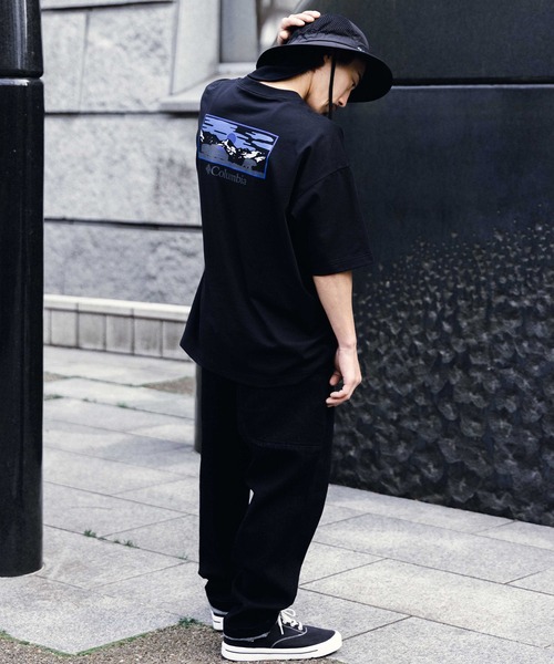 Columbia（コロンビア）の「【ムラサキスポーツ限定】columbia/コロンビア オーバーサイズTシャツ 半袖T UVケア バックプリント PM4502（Tシャツ/カットソー・メンズ・ベージュ系その他2/ホワイト×グレー/ブラック×ブルー/ブラック×グレー/ホワイト系その他/ベージュ系その他/カーキ系1/カーキ系・M/XL/L）」の10枚目の写真