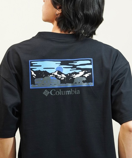 Columbia（コロンビア）の「【ムラサキスポーツ限定】columbia/コロンビア オーバーサイズTシャツ 半袖T UVケア バックプリント PM4502（Tシャツ/カットソー・メンズ・ベージュ系その他2/ホワイト×グレー/ブラック×ブルー/ブラック×グレー/ホワイト系その他/ベージュ系その他/カーキ系1/カーキ系・M/XL/L）」の13枚目の写真
