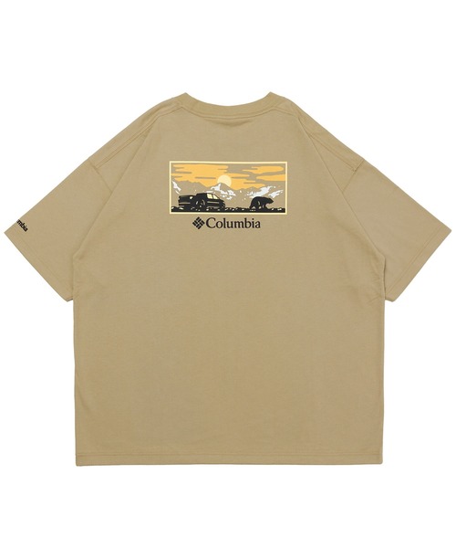 Columbia（コロンビア）の「【ムラサキスポーツ限定】columbia/コロンビア オーバーサイズTシャツ 半袖T UVケア バックプリント PM4502（Tシャツ/カットソー・メンズ・ベージュ系その他2/ホワイト×グレー/ブラック×ブルー/ブラック×グレー/ホワイト系その他/ベージュ系その他/カーキ系1/カーキ系・M/XL/L）」の22枚目の写真