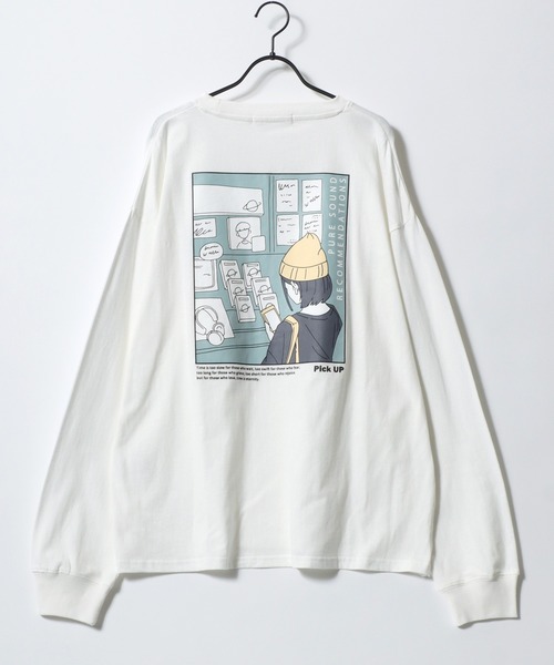 SITRY(シトリー)の「SITRY Girl Illustration Back Print T-shirt/別注 オーバーサイズ ガール イラスト バックプリント ワンポイント刺繍 長袖Tシャツ ロンT レディース メンズ(Tシャツ/カットソー・メンズ・ホワイト/ブラック/ホワイト系その他2/ブラック系その他2/ホワイト系その他/ブラック系その他・M/L/XL)」の10枚目の写真