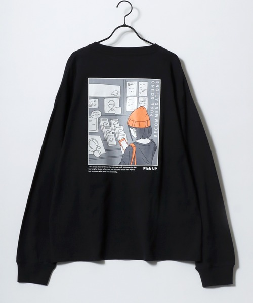SITRY(シトリー)の「SITRY Girl Illustration Back Print T-shirt/別注 オーバーサイズ ガール イラスト バックプリント ワンポイント刺繍 長袖Tシャツ ロンT レディース メンズ(Tシャツ/カットソー・メンズ・ホワイト/ブラック/ホワイト系その他2/ブラック系その他2/ホワイト系その他/ブラック系その他・M/L/XL)」の12枚目の写真