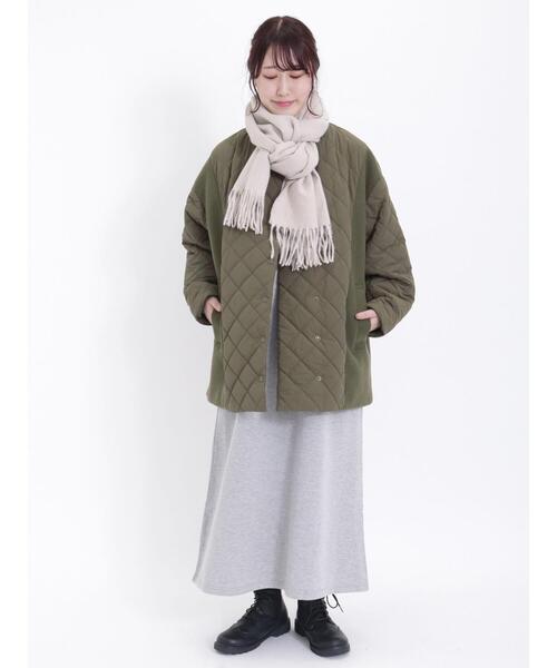 Samansa Mos2（サマンサ モスモス）の「裏起毛ウエストドロストワンピース（ワンピース・レディース・オフホワイト/グレー/チャコールグレー・F）」の6枚目の写真