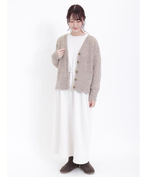 Samansa Mos2（サマンサ モスモス）の「裏起毛ウエストドロストワンピース（ワンピース・レディース・オフホワイト/グレー/チャコールグレー・F）」の10枚目の写真
